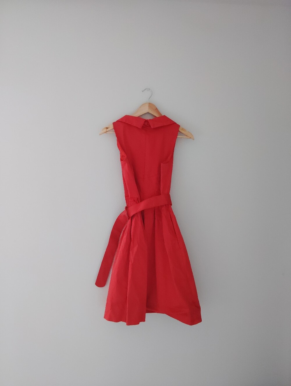 Spense Red Sleeveless Belted Fit-and-Flare Dress - Picture 3 of 5